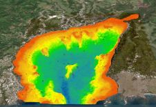 卫星来源的卫星测量法,用于调查牙买加的沿海水域